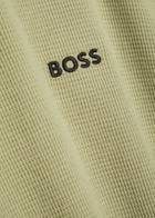 Boss Logo-embroidered Waffle T-shirt Green