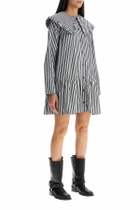 GANNI big collar mini shirt dress White