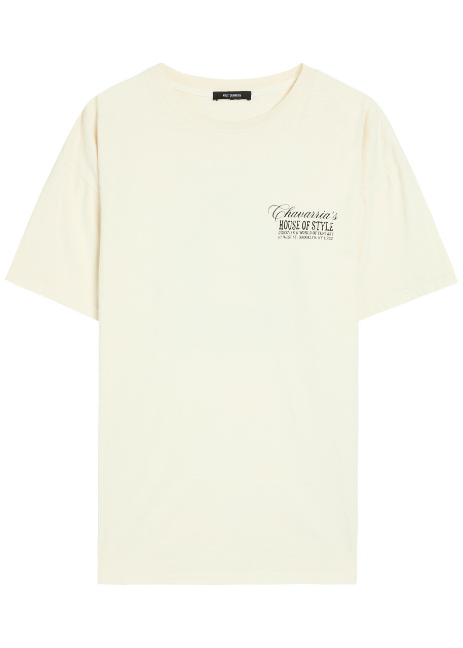 Willy Chavarria Easy Printed Cotton T-shirt White
