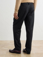 Barena - Straight-Leg Pleated Pinstriped Wool-Blend Trousers - Gray