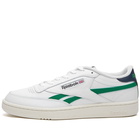 Reebok Men's Club C Revenge Sneakers in White/Glen Green/Vector Navy