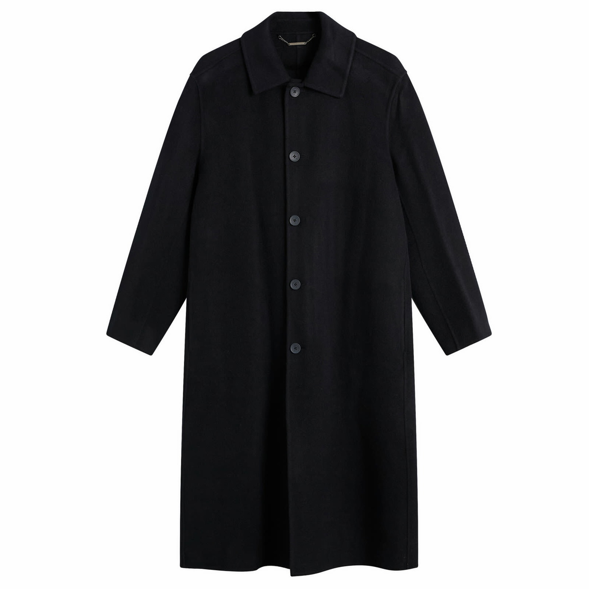 Percival Men's Double Faced Wool Overcoat in Navy