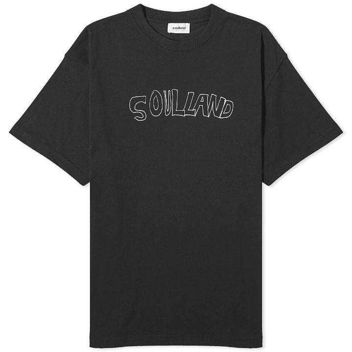 Photo: Soulland Men's Kai Roberta Logo T-Shirt in Black