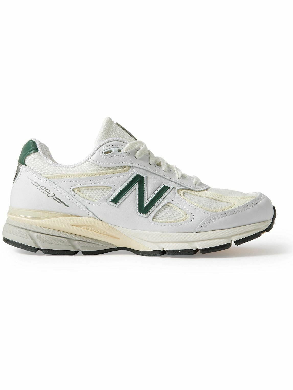 New Balance - MADE in USA 990v4 Leather and Mesh Sneakers - White New ...