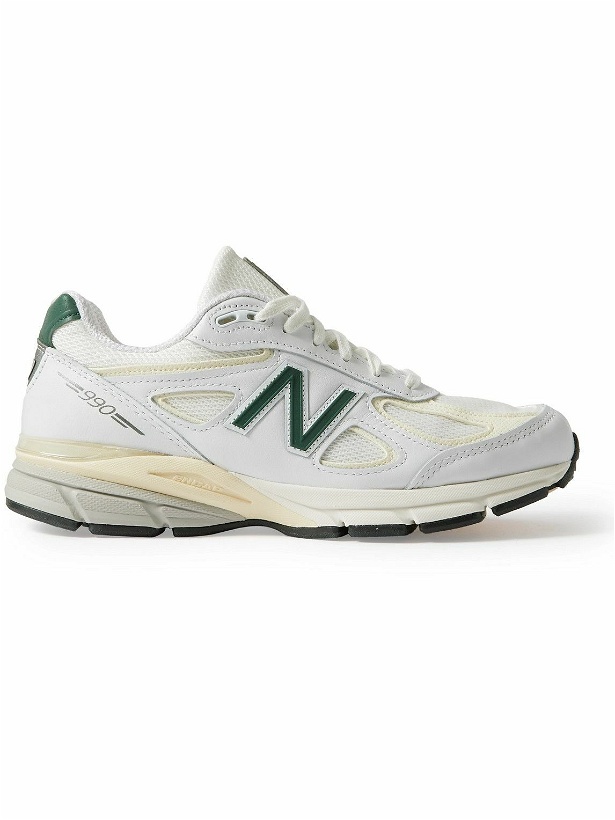 Photo: New Balance - MADE in USA 990v4 Leather and Mesh Sneakers - White