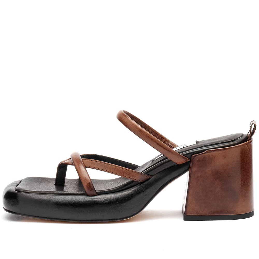 MIISTA Women's Delphine Strappy Mule Sandal in Brown