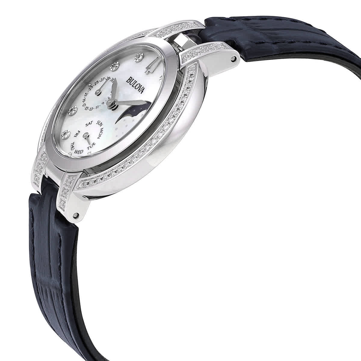 Bulova Rubaiyat Quartz Diamond White Dial Ladies Watch 96R237