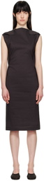 ISSEY MIYAKE Brown Ample Midi Dress