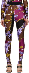 Versace Jeans Couture Purple Chain Couture Leggings