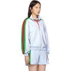 Gucci Silver Reflective Zip-Up Sweater