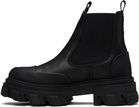 GANNI Black Cleated Low Chelsea Boots