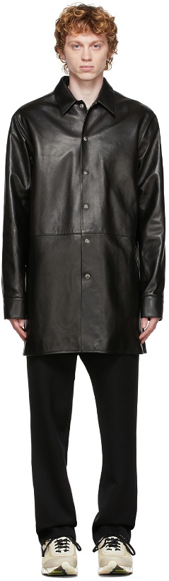 Photo: OAMC Black Leather Echo Shirt Jacket