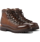 Ralph Lauren Purple Label - Fidel Burnished-Leather Boots - Brown