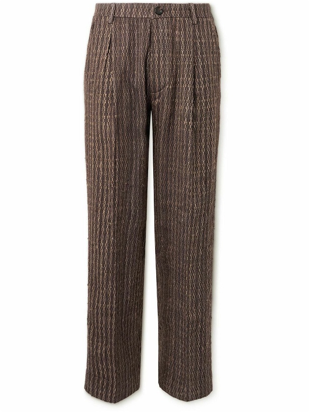 Photo: Karu Research - Straight-Leg Wool and Silk-Blend Tweed Suit Trousers - Brown
