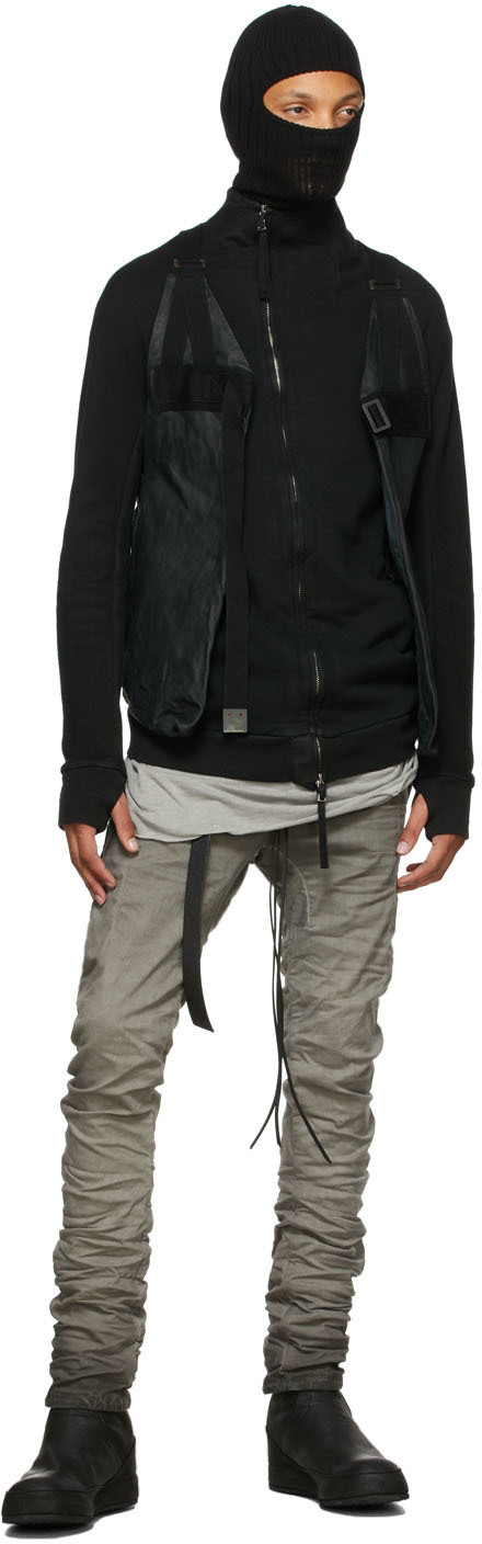Boris Bidjan Saberi Black Leather Bag Vest