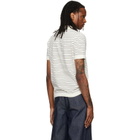 A.P.C. Off-White Fitted Striped Polo
