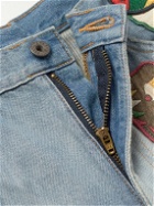 KAPITAL - Slim-Fit Flared Appliquéd Jeans - Blue