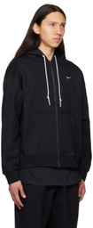 Nike Black Solo Swoosh Zip-Up Hoodie