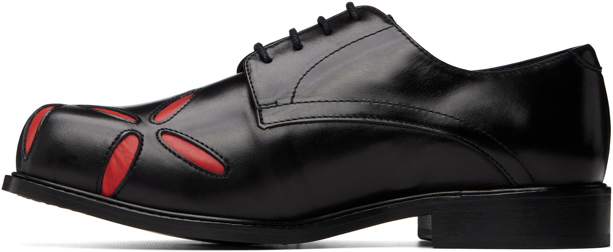 Stefan Cooke Black Slashed Square Toe Derbys
