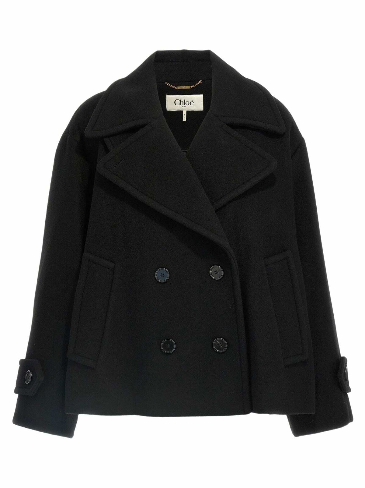 【関税&送料込】Chloe Black White Checkered Wool Double-Brea Chloé Check Wool-Blend Double-Breasted Blazer | Saks Fifth