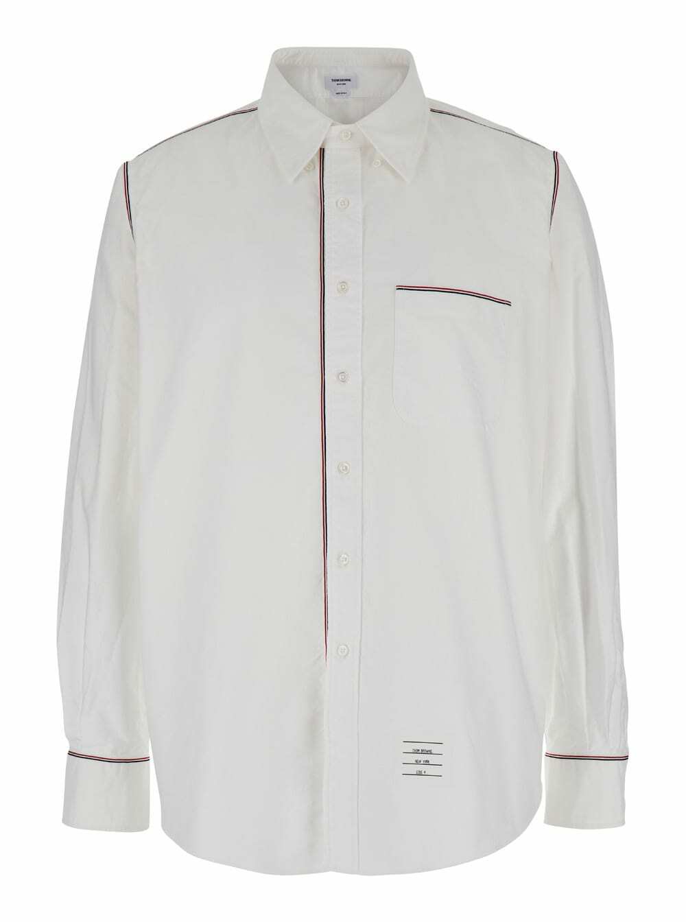 Thom Browne White Zip Front 4-Bar Shirt Thom Browne