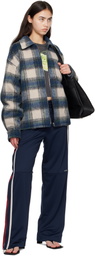 We11done Navy Color-Block Track Pants