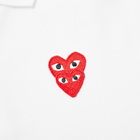 Comme des Garçons Play Men's Overlapping Heart Polo Shirt in White/Red