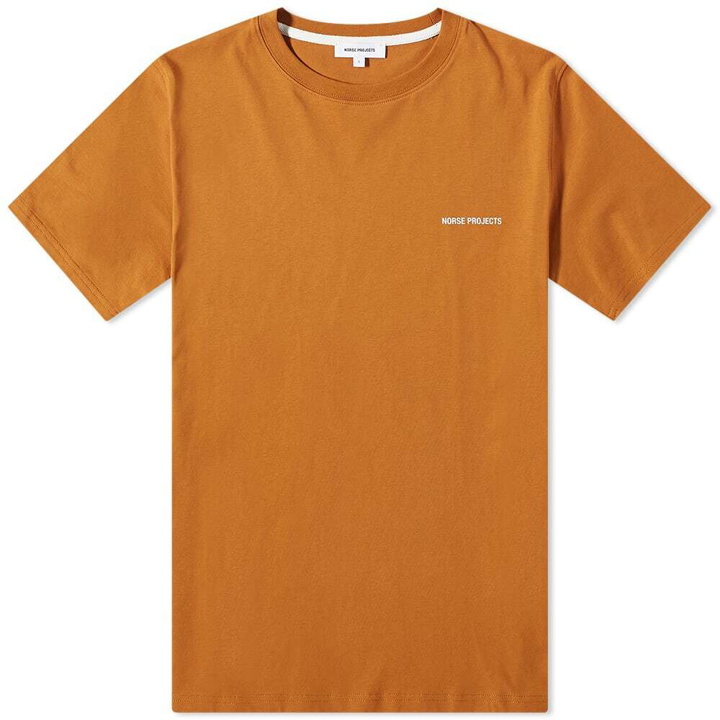 Photo: Norse Projects Men's Niels Standard Logo T-Shirt in Rufous Orange