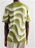 Mr P. - Wave Knitted Mercerised Cotton T-Shirt - Green