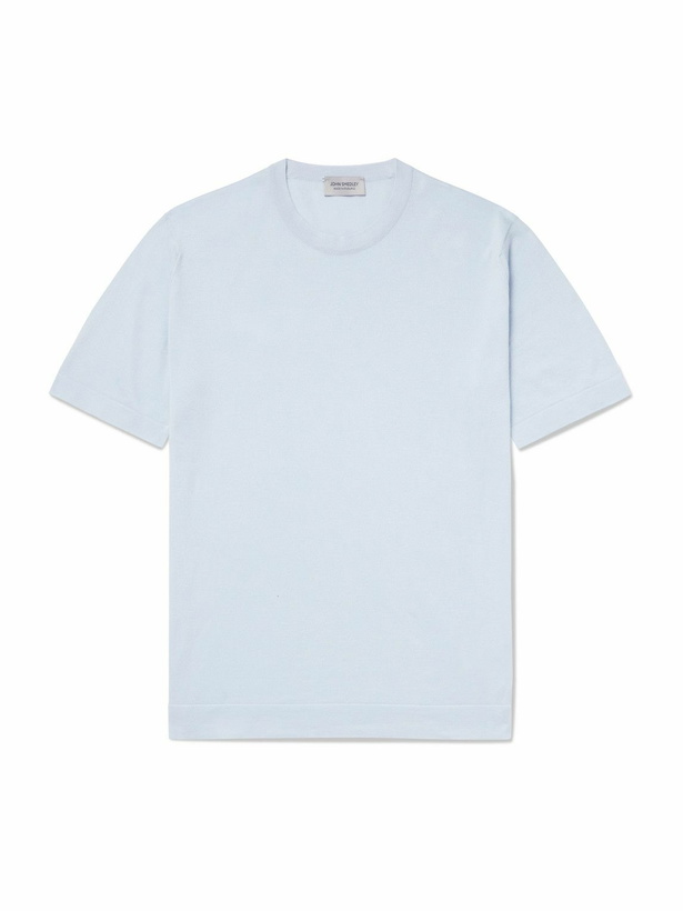 Photo: John Smedley - Lorca Slim-Fit Sea Island Cotton T-Shirt - Blue