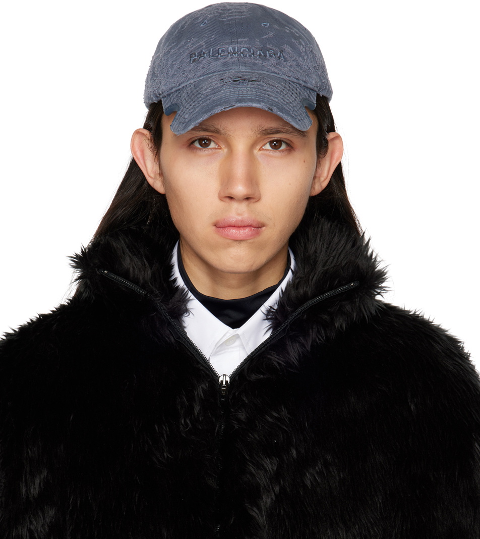 Balenciaga Blue Laser Destroyed Cap Balenciaga