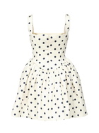 self-portrait Polka Dot Satin Mini Dress
