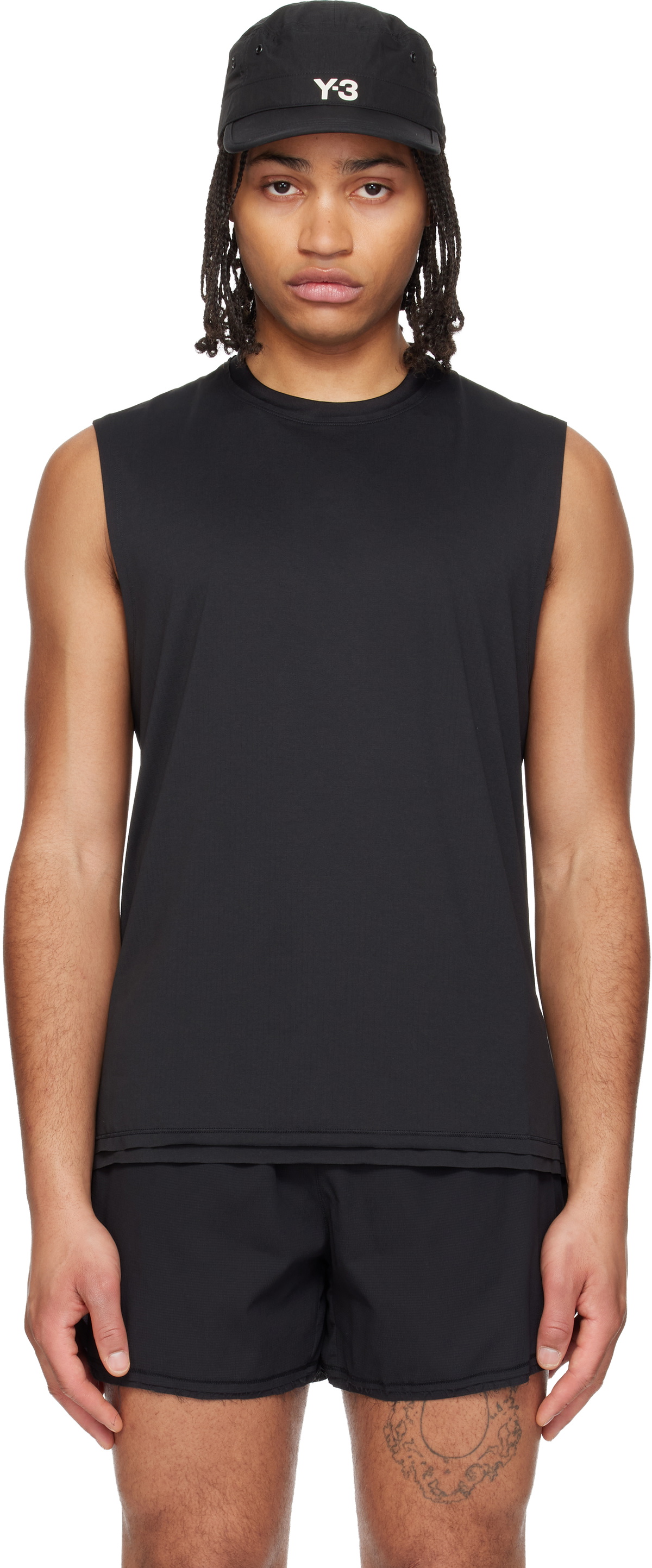 Y-3 Men's Run Tank Top in Black Y-3