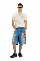 Diesel T-shirt in all-over devoré jersey - T-Shirts - Unisex - White