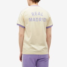 Adidas Men's Real Madrid CF OG 3 Stripe T-Shirt in Wonder White/Magic Lilac