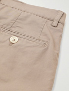Brunello Cucinelli - Straight-Leg Pleated Cotton-Blend Twill Bermuda Shorts - Brown