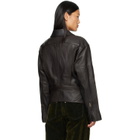 OPEN YY Brown Belted Leather Jacket