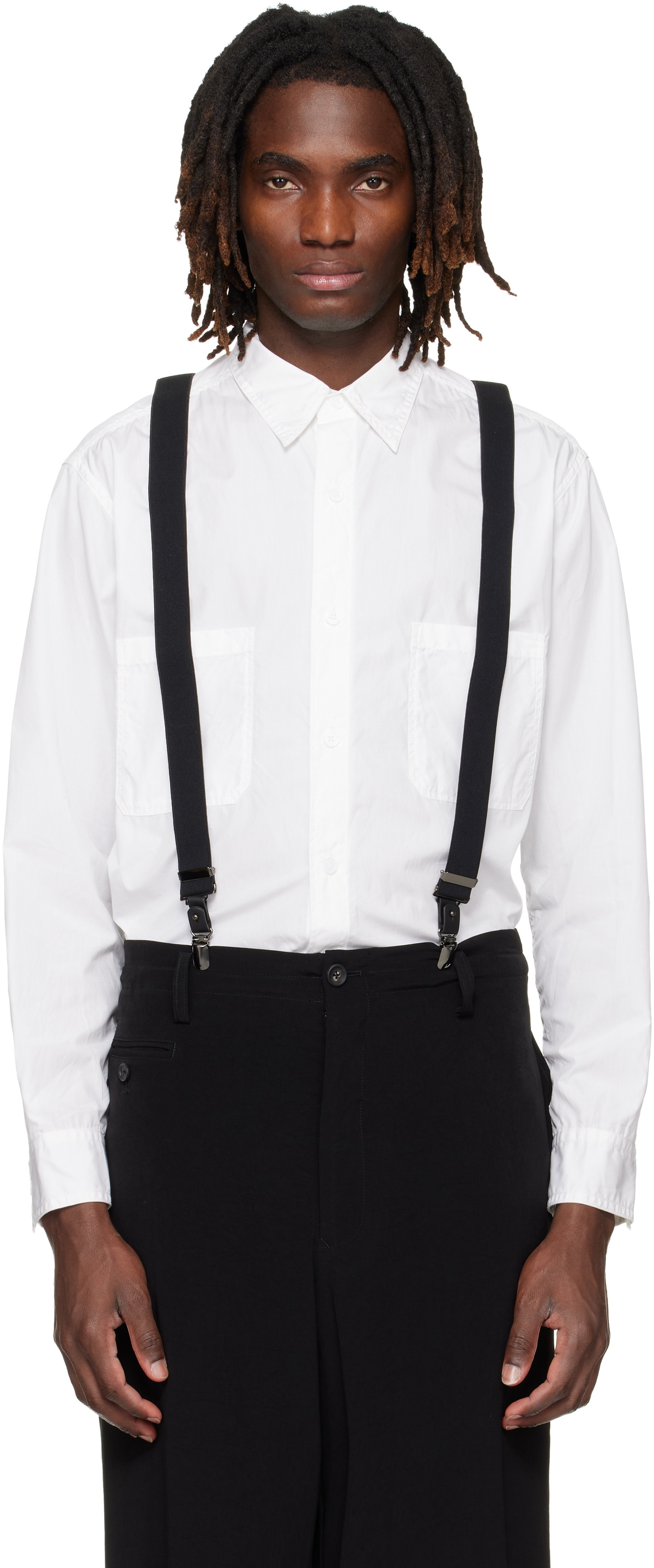 YOHJI YAMAMOTO White Big Standard Chain Stitch Shirt
