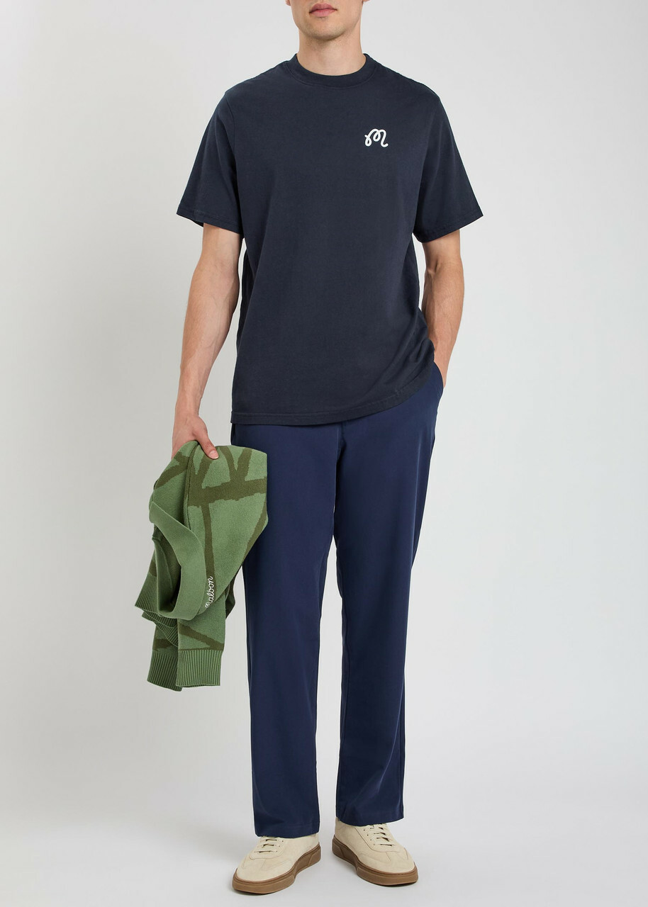 Malbon Origin Printed Cotton T-shirt Navy