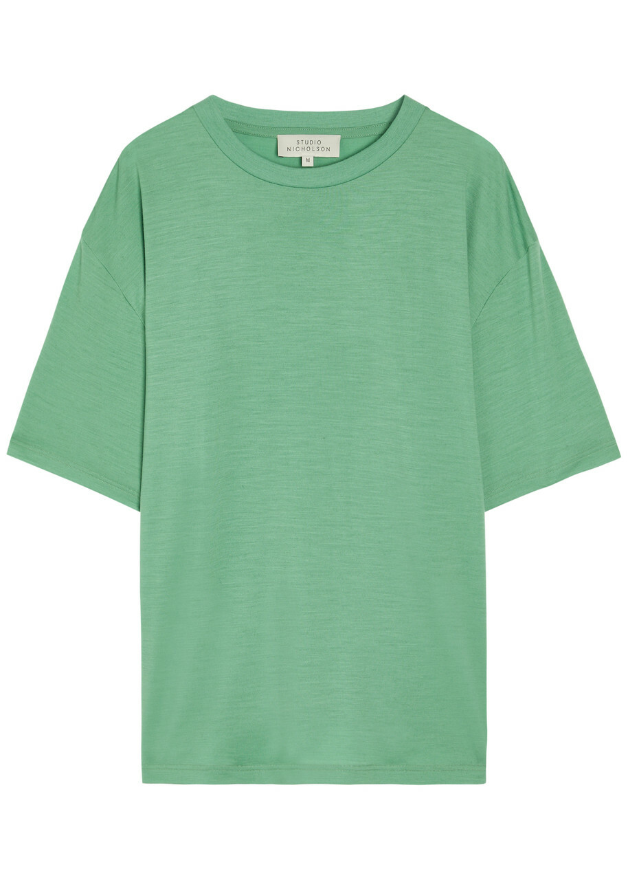 Studio Nicholson Wool-jersey T-shirt Green Light