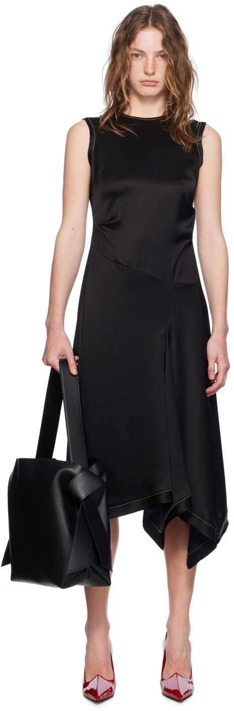 Acne Studios Black Raw Edge Midi Dress