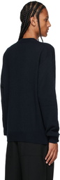 Moncler Navy Cashmere V-Neck Sweater