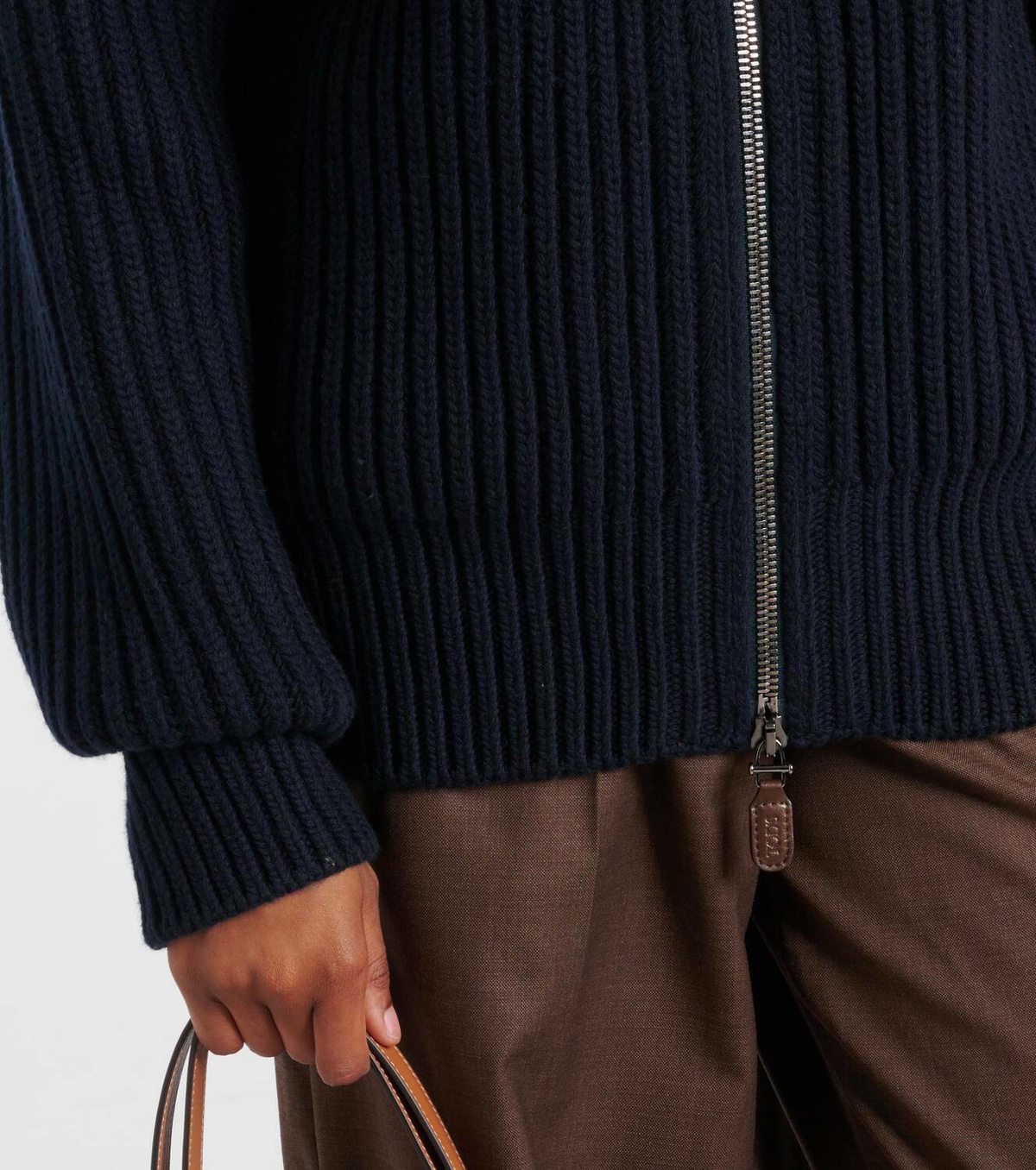 Tod's Leather-trimmed virgin wool jacket