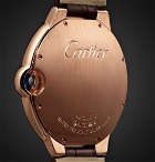 Cartier - Ballon Bleu de Cartier Automatic 42mm 18-Karat Pink Gold and Alligator Watch - White