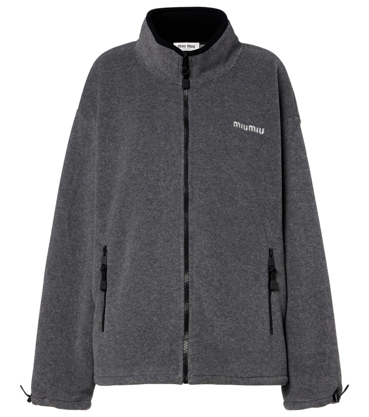 Photo: Miu Miu Logo oversized fleece sweatshirt