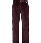 Très Bien - Cropped Cotton-Corduroy Cargo Trousers - Plum