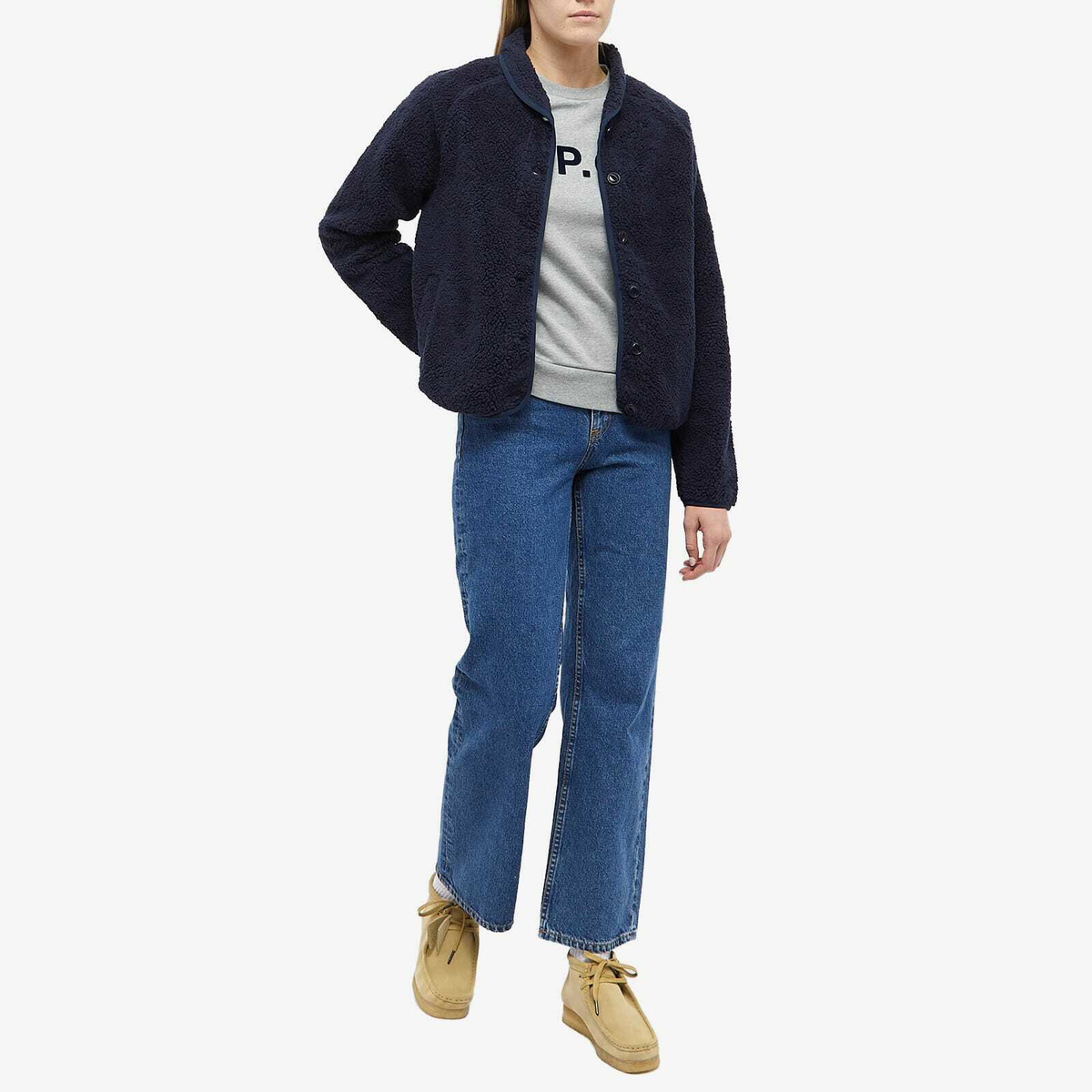 A.P.C. Women's Viva Inverted Logo Sweater in Grey A.P.C.