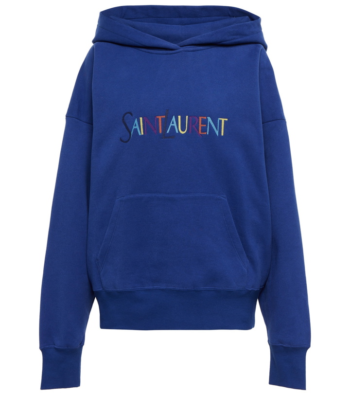 Photo: Saint Laurent - Logo-printed cotton jersey hoodie