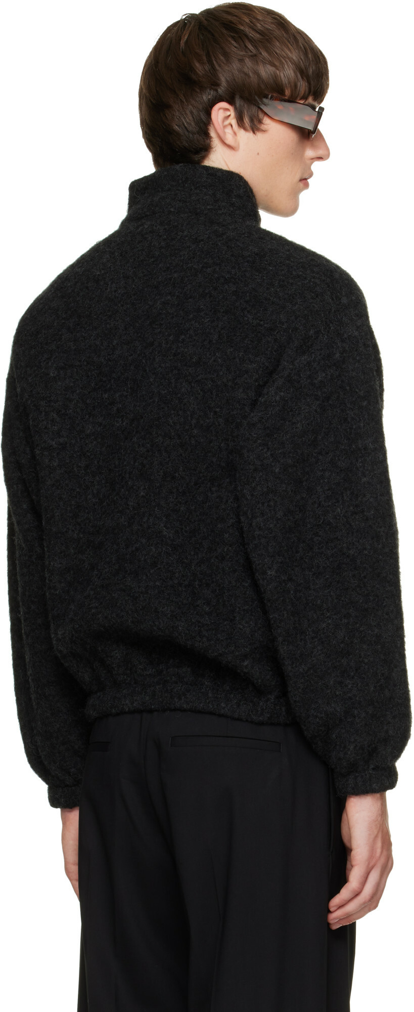 Jil Sander Black Quarter-Zip Sweater