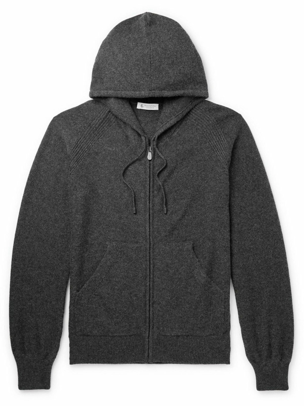 Photo: Piacenza Cashmere - Cashmere Zip-Up Hoodie - Gray